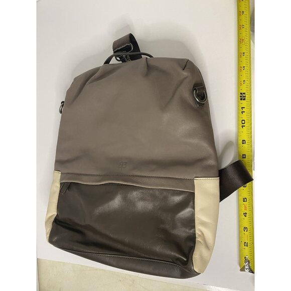 BetaBrand Trilogy Backpack Leather Brown‎  Convertible Crossbody Laptop Bag main image 2
